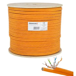 PremiumX 100m CAT 7 Netzwerkkabel Duplex LAN Kabel Ethernet Datenkabel S/FTP PiMF PoE Eca Cat7 Verlegekabel