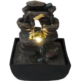 Entspannender Zimmerbrunnen rockfall und warmweiße led