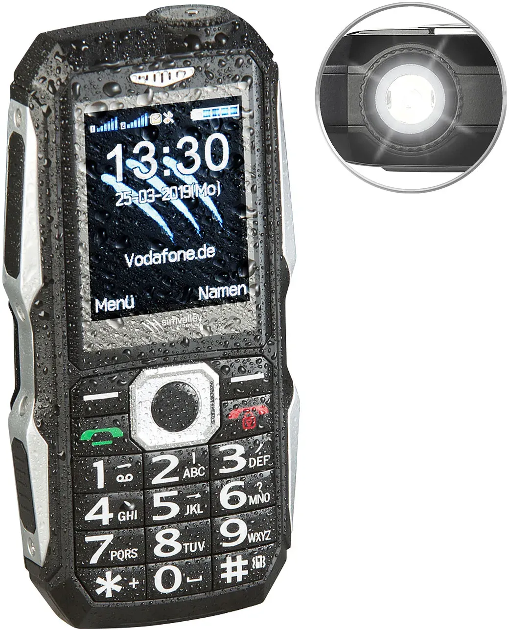 4G-Outdoor-Handy, IP67, Dual-SIM, Radio, 2" / 5,08 cm Farbdisplay