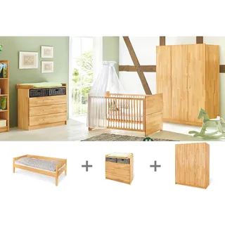 Pinolino Pinolino, Komplett-Babyzimmer, Jugendzimmer „Natura” breit gross, 3-tlg. (Kinderkleiderschrank)