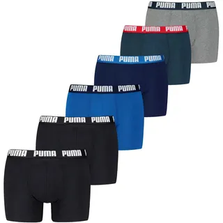 Puma Boxershort 6er Pack in Schwarz/Blau/Grau