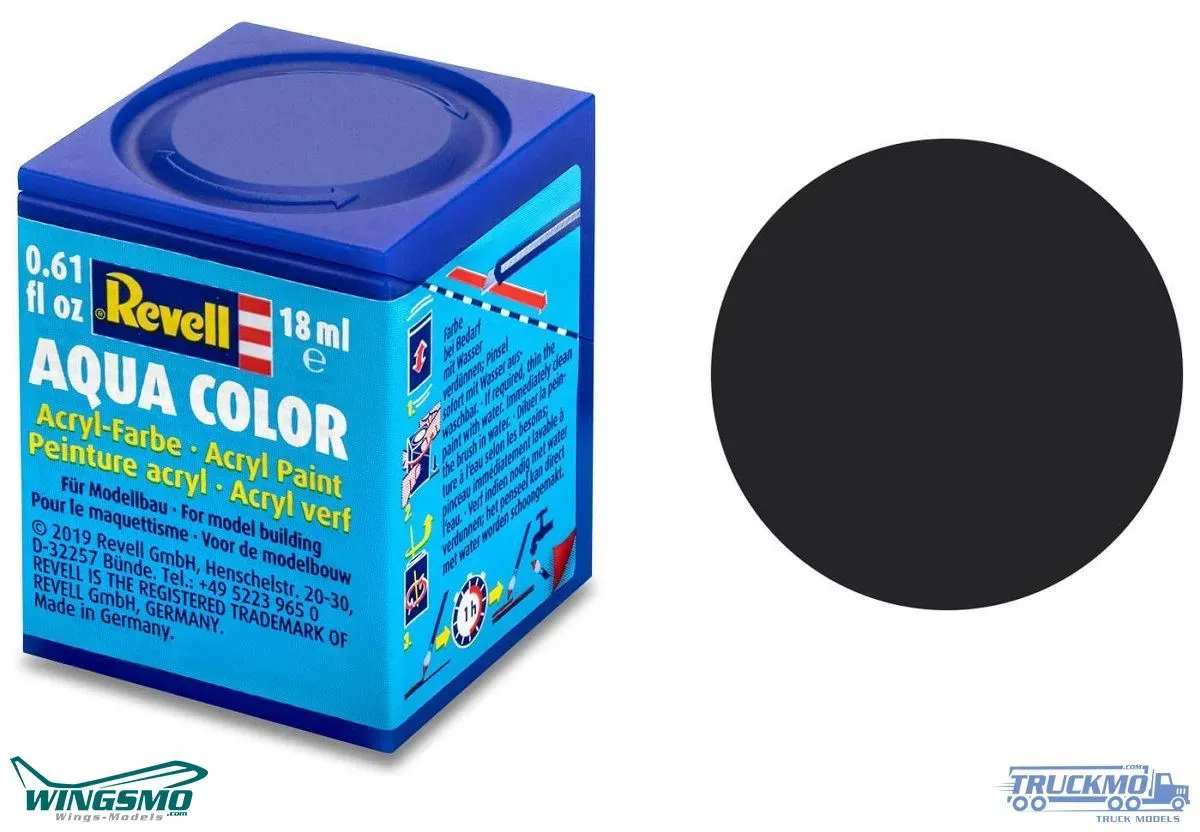 Revell Modellbaufarben Aqua Color Teerschwarz matt 18ml 36106