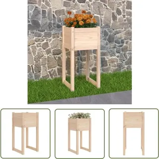 The Living Store Pflanzkübel 40x40x81 cm Massivholz Kiefer - Pflanzkübel - Hochbeet - Gartenmöbel - Holzhäuser - Balkonpflanzen