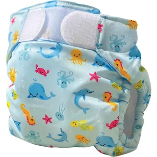 FREDS SWIM ACADEMY Freds Swim Nappy Schwimmwindel, wiederverwendbar, blau, Größe 1: 4-9 kg