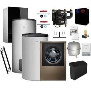 Buderus WLW196i-4 AR E Logaplus Wärmepumpen-Paket mit Warmwasserspeicher SH290 RS-B + Pufferspeicher P120.5 S-B für Mischkreis - 7739616990