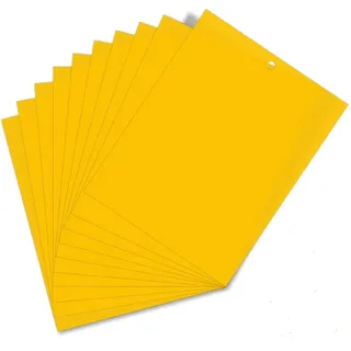 HellDoler Klebrige Insektenfallen,30 Stück Klebrige Fallen Gelbe Klebrige Papiere für Weiße Fliegen,Blattläuse,Blatt Bergmann,Motten andere Insekten,15cm x 20cm (30PCS)