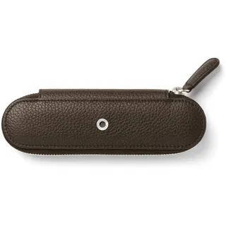 Graf von Faber-Castell 118742 - Stifteetui für 2 Schreibgeräte, Cashmere, Dunkelbraun, Federtasche mit Reißverschluss