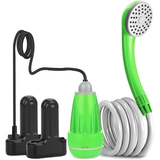 LIBERRWAY Campingdusche, Außen- und Inneneinsatz Camping Dusche mit 2 Wiederaufladbaren Akkus, 1.8m Duscheschlauch Outdoor Dusche mit Pumpe für Garten Strand Camping Reisen Autowäsche, Grün
