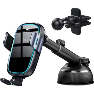Maclean Brackets Maclean Autohalterung Handyhalterung Autoladegerät Ladegerät für Handys 4,7-6,7" eingebauter Kondensator Drahtloses/induktives Qi-Ladegerät MCE129 Smartphone Halterung, Schwarz