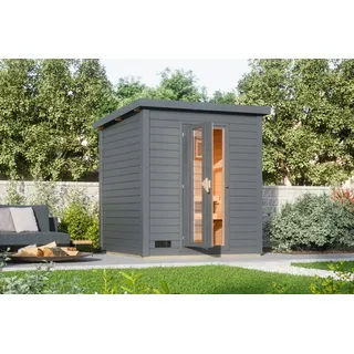 Karibu Saunahaus Hytti 2 terragrau Energiesparende Saunatür Ohne Ofen - 50% Rabatt auf Dacheindeckung