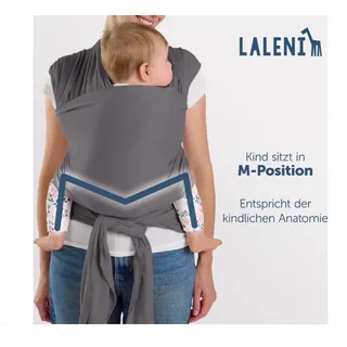 None Laleni Babytragetuch für Neugeborene 100% weiche Bio-Baumwolle, Tragetuch Baby elastisch bis 15kg