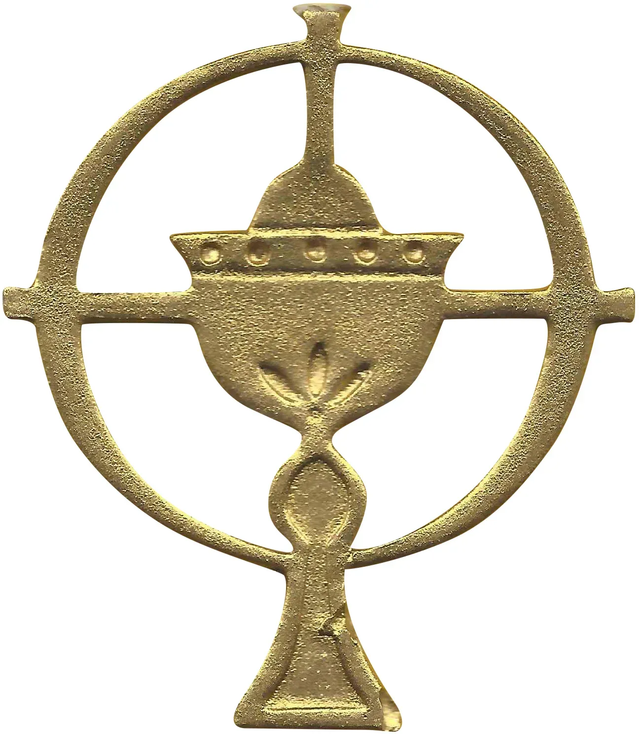 Goldkelch mit Kreis und Hostie Wachsdekorelement