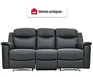 Relaxsofa Leder 3-Sitzer - Anthrazit - EVASION