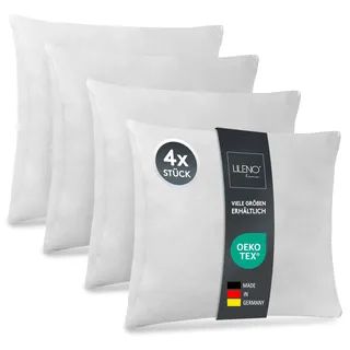 LILENO HOME 4er Set Kissenfüllung 50x60 cm - 40°C waschbares Innenkissen geeignet für Allergiker - Polyester Kisseninlet als Couchkissen, Sofa Kissen, Cocktailkissen und Kopfkissen