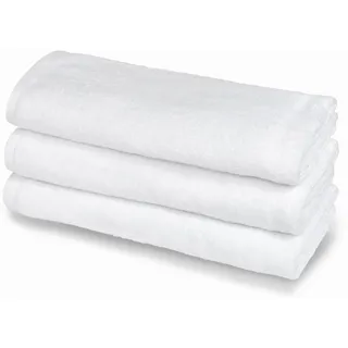 Handtuch-Set aus Frottee, 100% Baumwolle, 3 Gästehandtücher, 3 Stück, 40 x 60 cm, 450 g/m2, doppelt gedreht, ideal für B&B und Hotels, häufiges Waschen, weiß, Linie Comfort