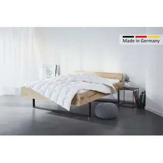 my home Daunenbettdecke Kyam, Bettdecke für Sommer oder Winter, Füllung: 90% Daunen, 10% Federn, Bezug: 100% Baumwolle, Bettdecke 135x200, 155x220 cm und weiteren Größen erhältlich weiß 135 cm x 200 cm