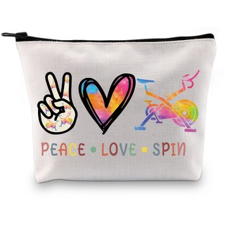 Spin Bike Geschenk Spin Class Geschenk Spin Instructor Geschenk Indoor Radfahren Fahrrad Geschenk Peace Love Spin Reißverschluss Tasche Fahrrad Zubehör Tasche