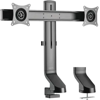 Logilink Dual Tisch-Monitorhalterung 2-Fach Aluminium 17-27" Silber