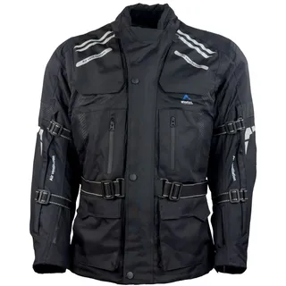ROLEFF RACEWEAR RO 774 lange Textil Motorradjacke, gut belüftete Tourenjacke, schwarz, Größe XXL