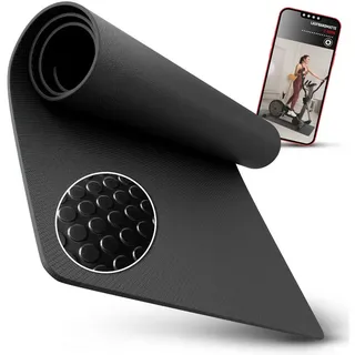 NEOLYMP Bodenmatte Bodenschutzmatte Fitnessgerät –Laufband Matte 8mm Dicke - rutschfest (Bodenschutzmatte Fitness - langlebig & stoßdämpfend - Sportmatte), Fitness Unterlegmatte für Crosstrainer – Gymnastikmatte, Fitnessmatte schwarz Bodenschutzmatte S (120x60cm)