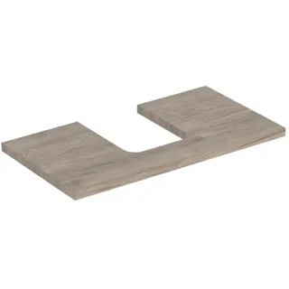Geberit One Waschtischplatte, Ausschnitt mittig, für Aufsatzwaschtisch Schalenform, 75x3x47cm, 505272006 Farbe: Nussbaum hickory /Melamin Holzstruktur,