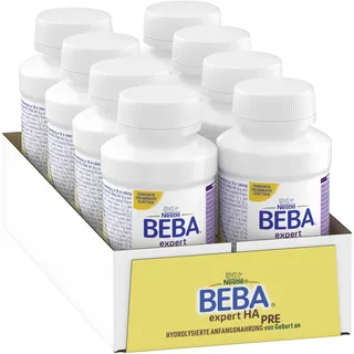 BEBA Nestlé BEBA EXPERT HA PRE Hydrolysierte Anfangsnahrung, Säuglingsnahrung von Geburt an, 8er Pack (8 x 200ml)