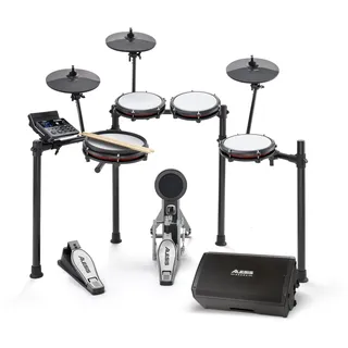 Alesis Nitro Max Kit und Strike Amp 8 MK2 - Elektronische Schlagzeug und 8-inch 2000W E Drums Amp Lautsprecher, mit Bluetooth