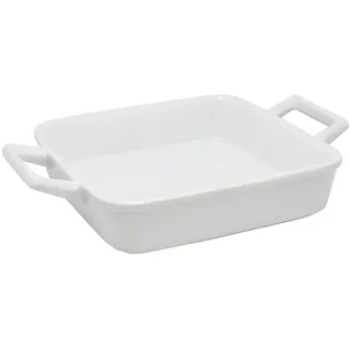 HIT TRADING B.V. Auflaufform BURANA, Weiß - Porzellan - 15 x 15 cm - mit Griffen