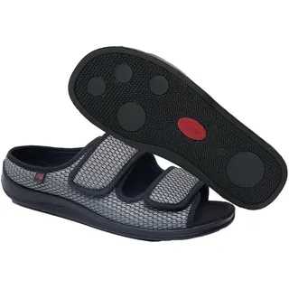 POFH Verbandschuhe Herren Extra Weit Offener Zeh Herren Diabetiker Orthopädische Schuhe Senioren Schuhe Mit Klettverschluss Herren Diabetiker(Gray,41 EU) - 41 EU