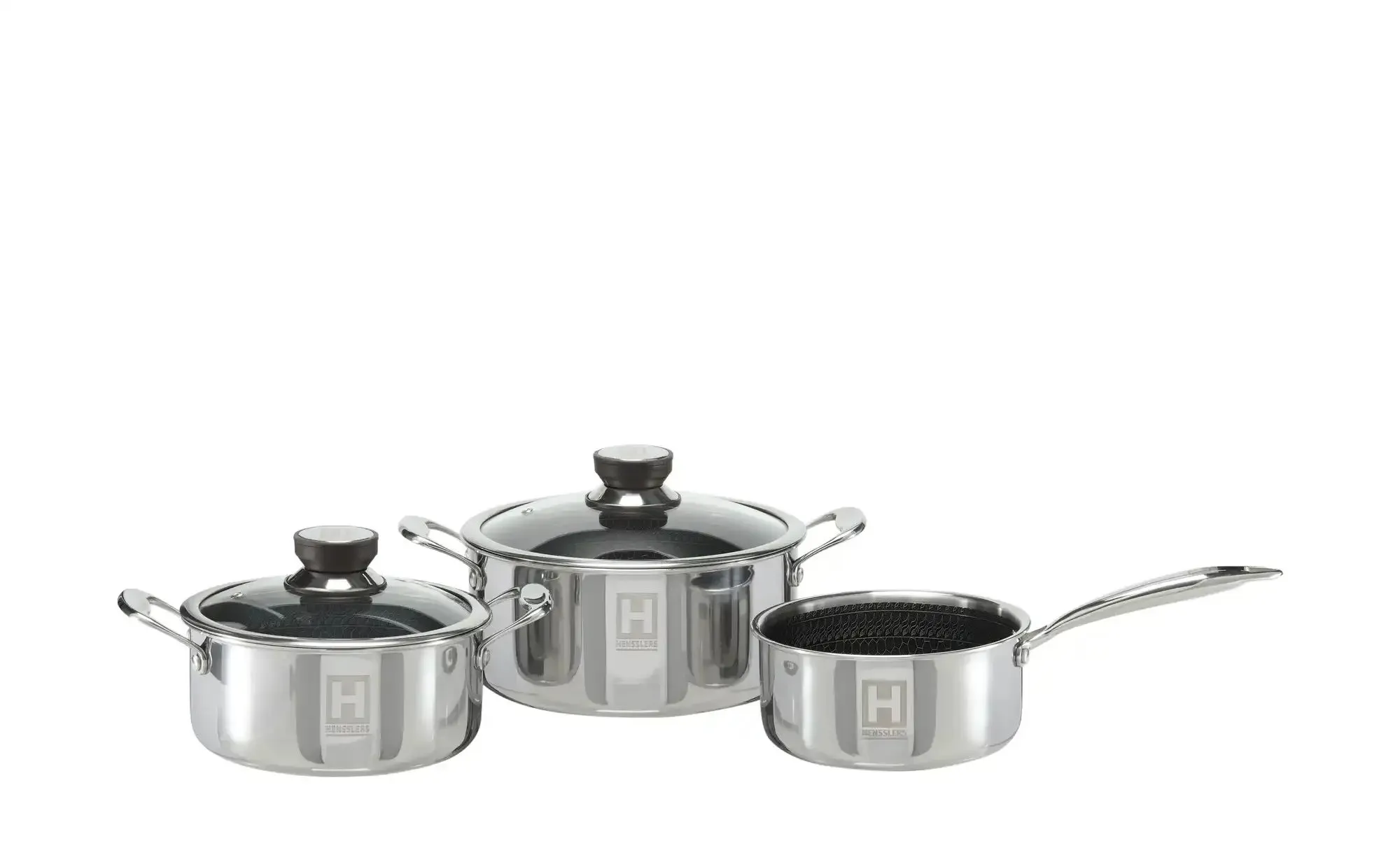 Hensslers Topfset   ¦ silber ¦ Edelstahl ¦ Maße (cm): B: 36 H: 22