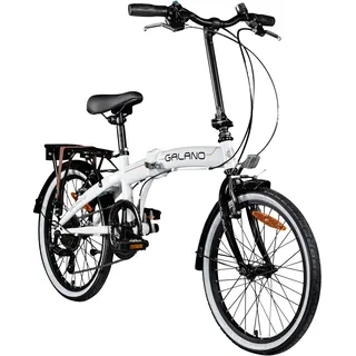 Galano 20 Zoll Klapprad Metropolis Fahrrad Faltrad Campingrad, Farbe:Weiss