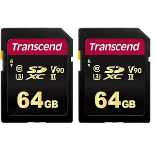 Transcend 64 GB SDXC/SDHC 700S Speicherkarte TS64GSDC700S / bis zu 285 MBs lesen und 180 MBs schreiben (Packung mit 2)