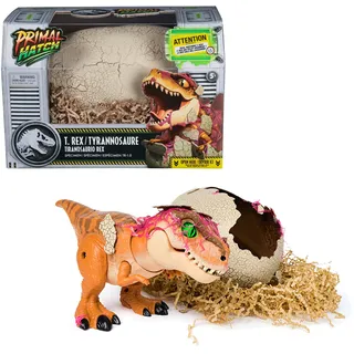 Spin Master Primal Hatch Jurassic World T-Rex im Ei, 100+ Soundeffekte und Reaktionen,