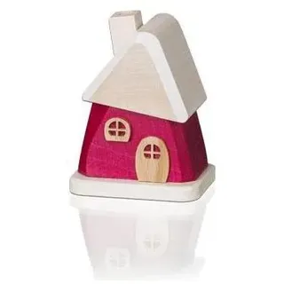 Crottendorfer Räucherkerzen 3403 - Räucherhäuschen aus Holz mit schiefem Dach, rot