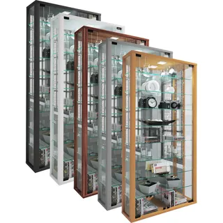 VCM Wandvitrine Vitrosa Maxi mit Spiegel inkl. LED-Beleuchtung, weiß