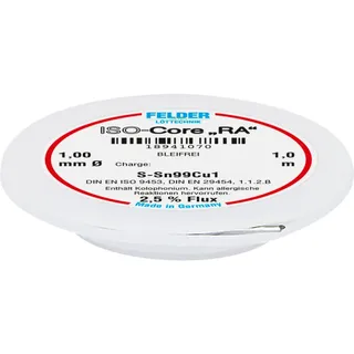 Felder ISO-Core RA Sn99Cu1 Lötzinn, bleifrei Spule Sn99,3Cu0,7 1mm