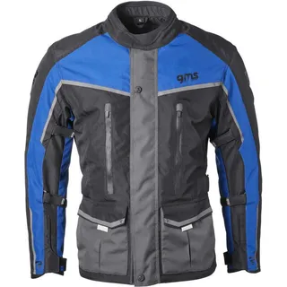 Gms GMS-Moto Twister Neo, Textiljacke wasserdicht - Schwarz/Grau/Blau - 3XL
