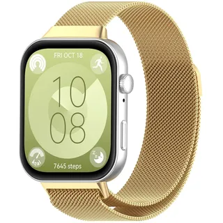 Strap-it Huawei Watch Fit Armband Milanese für Huawei Watch Fit 5 Pro - Gold - Magnetischer Verschluss