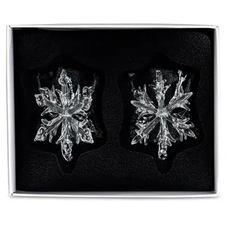levandeo Deko Anhänger Schneeflocke Winterdeko Weihnachtsdeko Baumschmuck Weihnachtsanhänger Glas 5x6cm