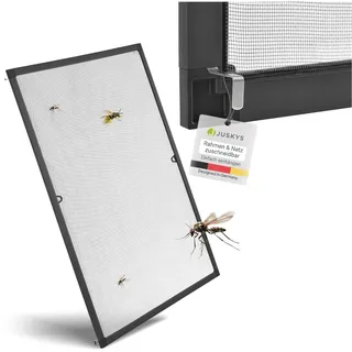 Juskys Fliegenschutzgitter mit Aluminiumrahmen 100 x 120 cm anthrazit