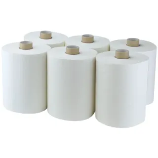 6 x Handtuchrollen 23,5 cm hochweiß 2 lg passend für Lotus enMotion Putzrollen