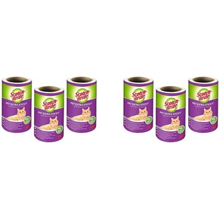 Scotch-Brite Pet Extra Sticky Tierhaar-Ersatzrollen, 48 Blatt, 3 Rollen, 144 Blatt pro Packung - Fusselrolle für Tierhaare/Hundehaare und Katzenhaare (Packung mit 2)