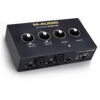 M-AUDIO M-Track Duo HD Audio Interface 24bit 192kHz für Recording, Streaming, Podcasting mit USB-C, 2 XLR-TRS-Eingängen, 2 TRS-Ausgängen, Softwarepaket