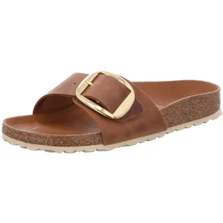 Birkenstock Madrid Big Buckle Nubukleder geölt schmal cognac 41