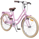 Actionbikes Kinderfahrrad Retrostar 24 Zoll, Rosa, Fahrradständer, Gepäckträger, Sattel gefedert
