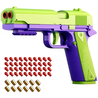 HNSYPX Spielzeugpistole Doppeltes Abfeuern,Soft Bullet Guns Toy+40 Stück Weiche Kugel+Magazin Mit GroßEr KapazitäT Wiederholbar,Spielzeug Waffen Realistischer Betrieb Reichweite 8-10m