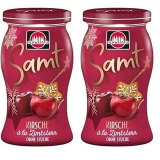 Schwartau Samt Winter-Edition Kirsche à la Zimtstern, Fruchtaufstrich ohne Stücke, 270g (Packung mit 2)