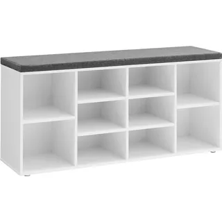 VASAGLE Schuhbank 104 x 48 x 30 cm weiß