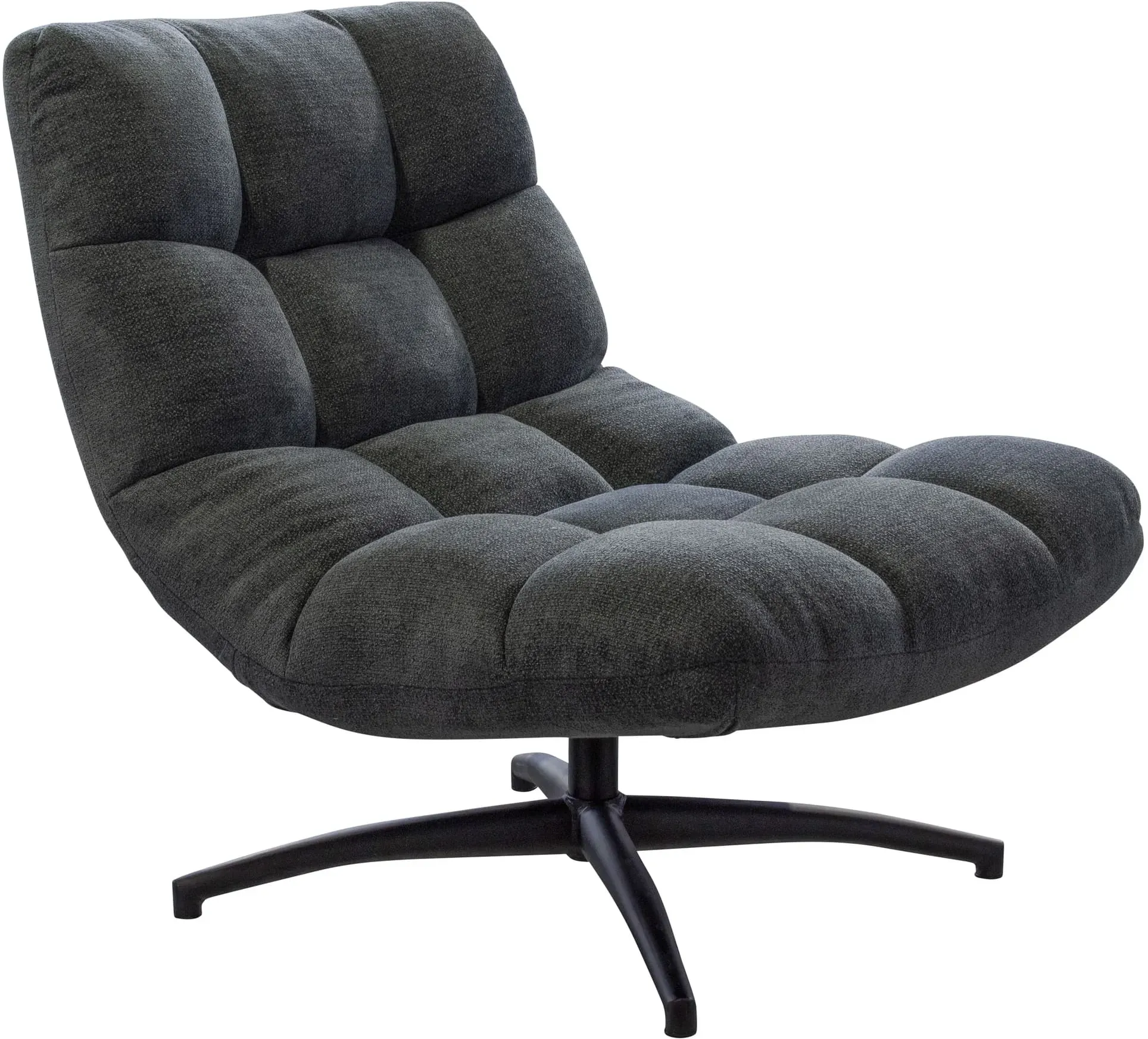 LC Home Drehsessel Memphis mit Karosteppung grauer Webstoff