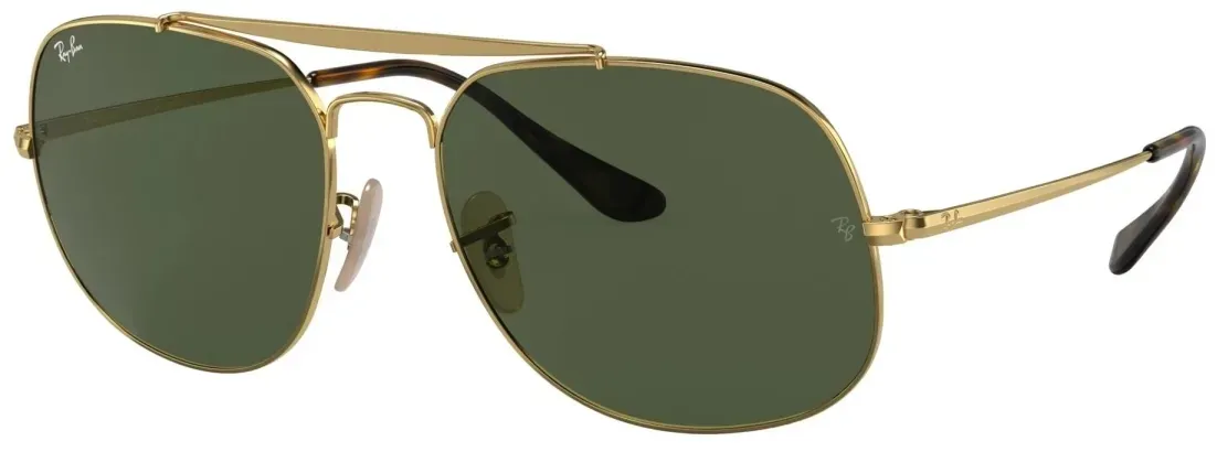 Ray-Ban RB3561 The General 001 Sonnenbrille Gold glänzend Grün Gr. 57